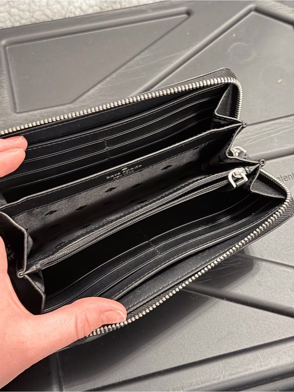 kate spade Black Zip-Around Continental Wallet